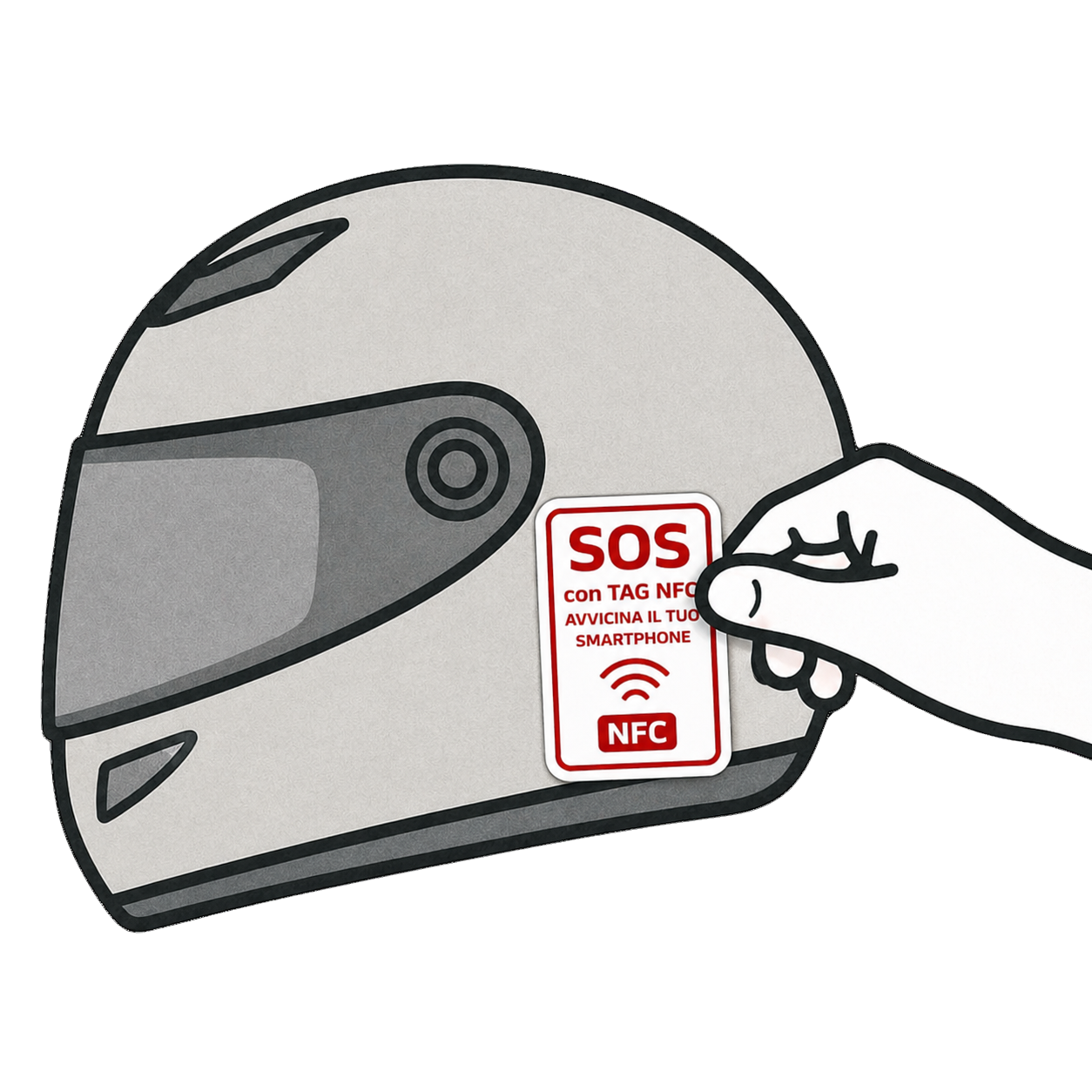 Tag NFC sul casco